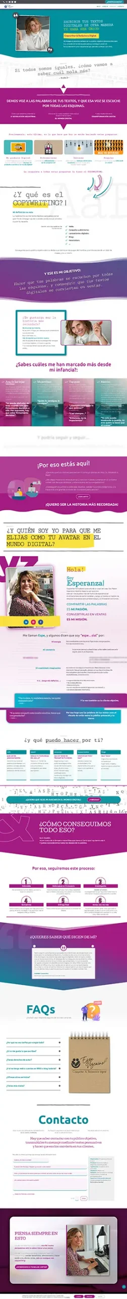 Esperanza Vicaino web realizada por Zinkerea Creative